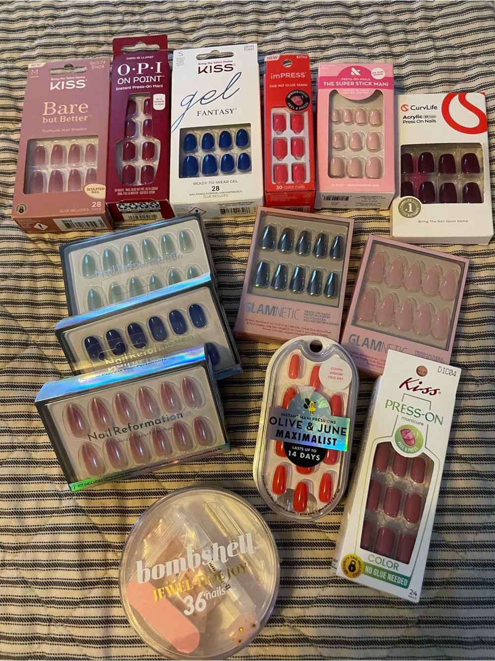 Assorted Press-On Nail Lot with Multiple Styles & Colors